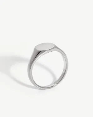 Engravable Round Signet Ring | Sterling Silver