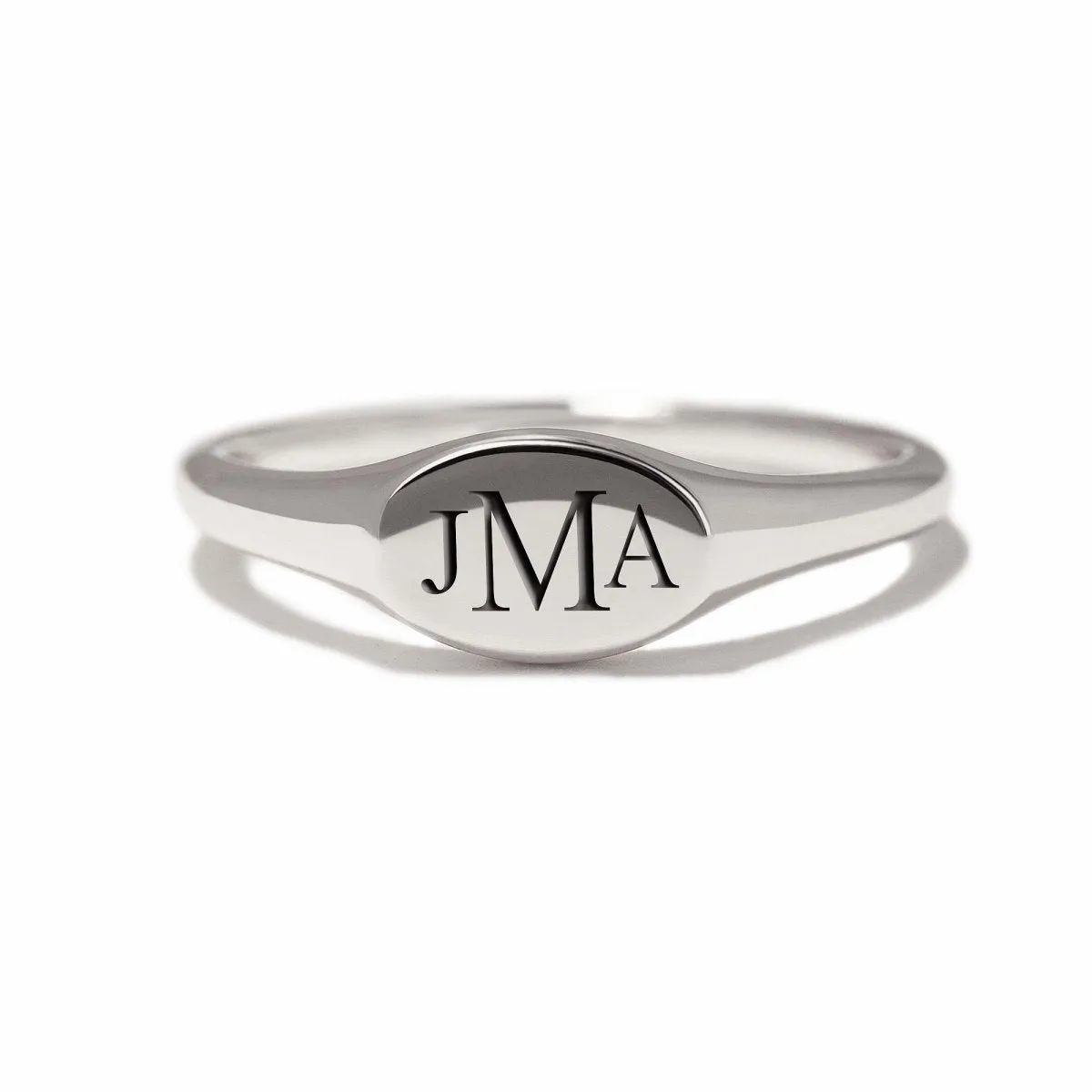 Engraved Monogram Oval Signet Ring