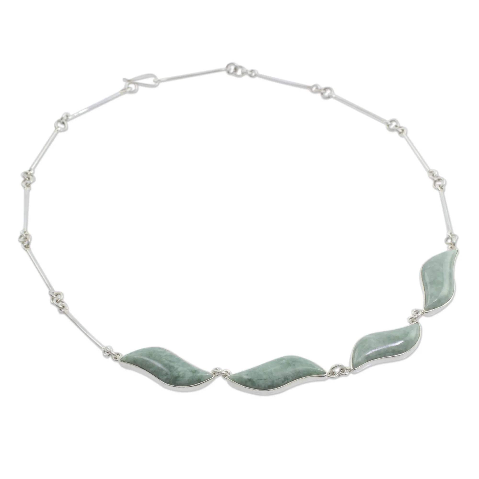 Floating in the Breeze Fair Trade Sterling Silver Pendant Jade Necklace