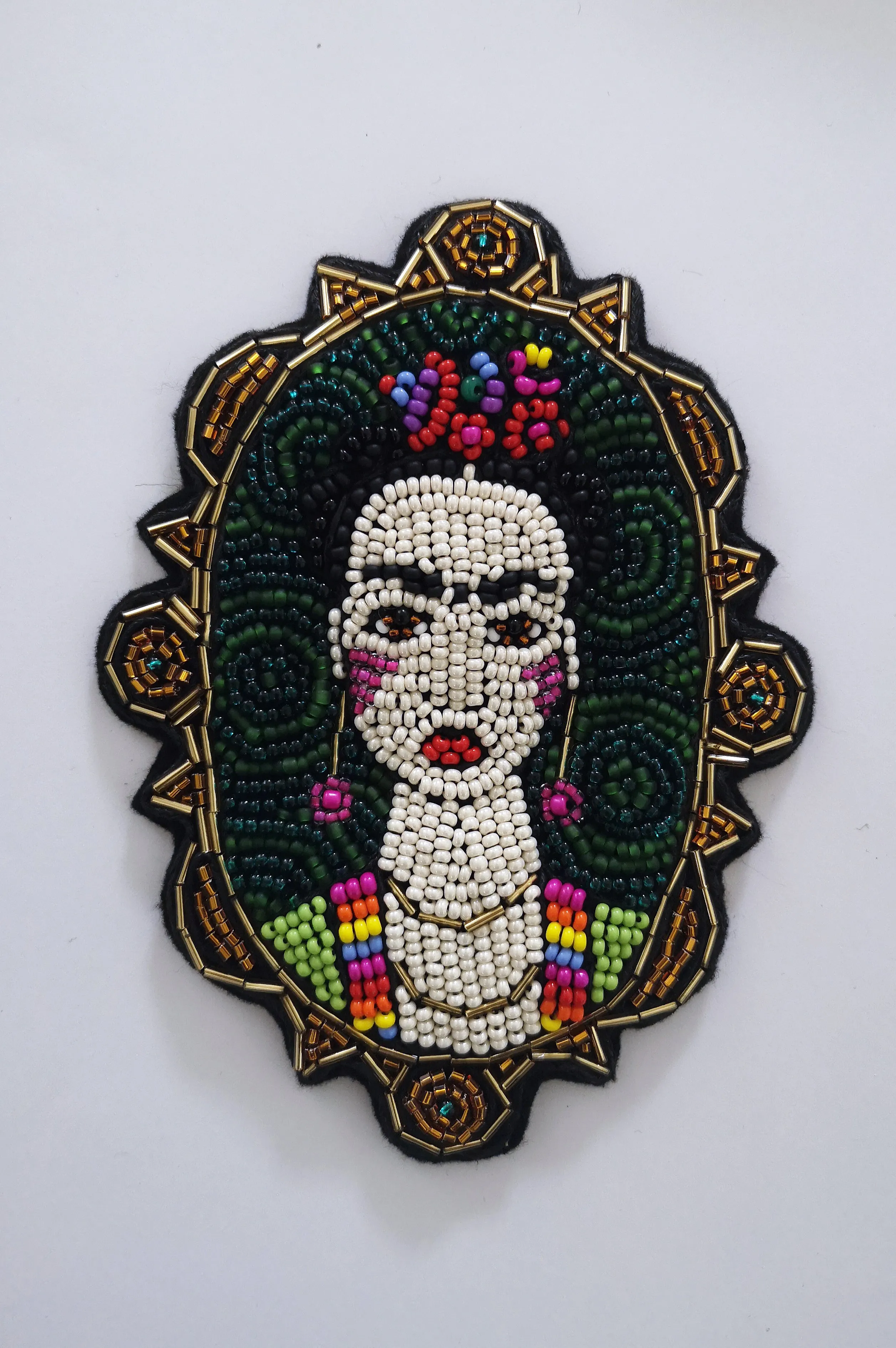 Frida Kahlo Portrait Oversized Statement Brooch