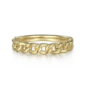 Gabriel & Co. Polished Cuban Link Style Ring