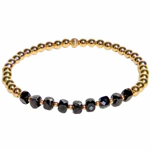 Gold Beaded Bracelet | Spinel