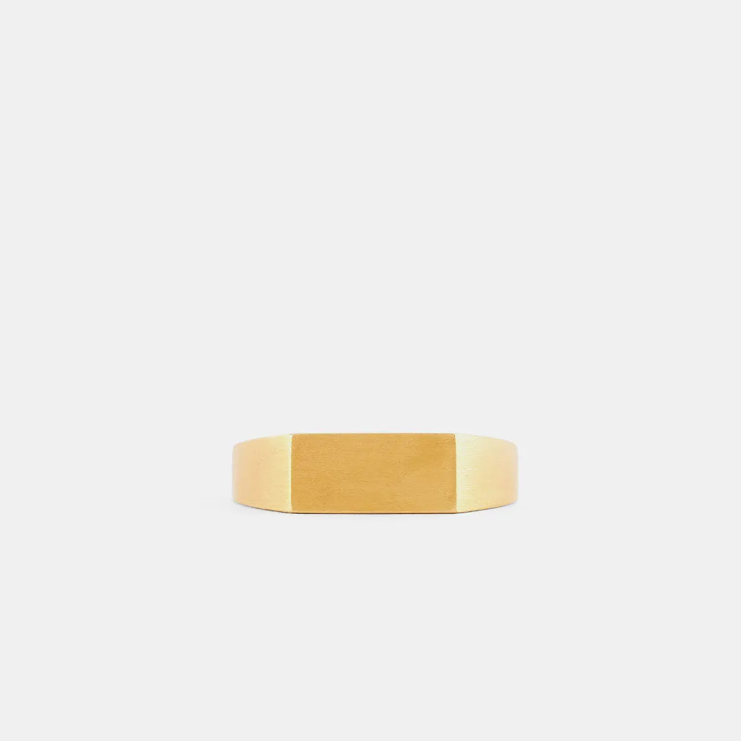 Gold Brushed Rectangle Ring