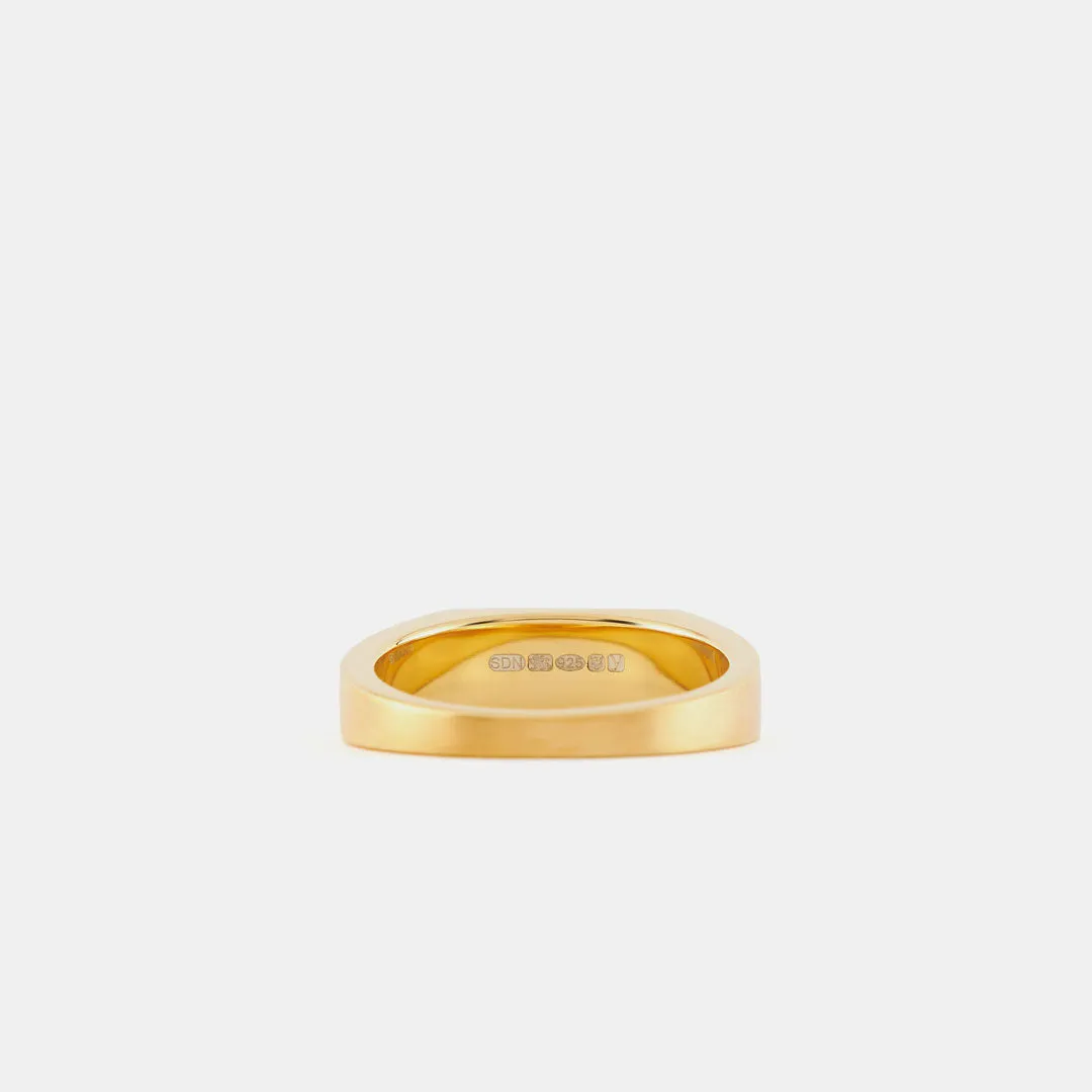 Gold Brushed Rectangle Ring