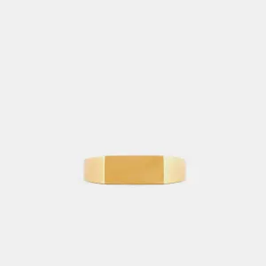 Gold Brushed Rectangle Ring