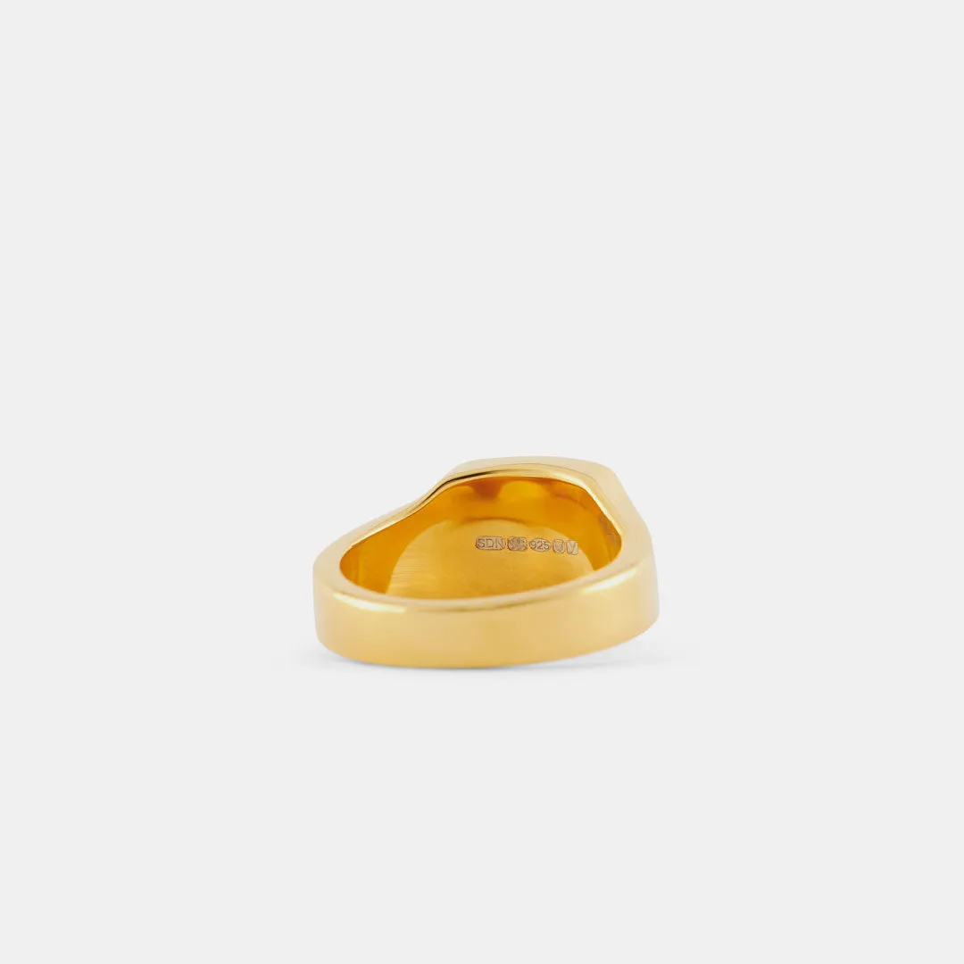 Gold Cushion Turquoise Ring