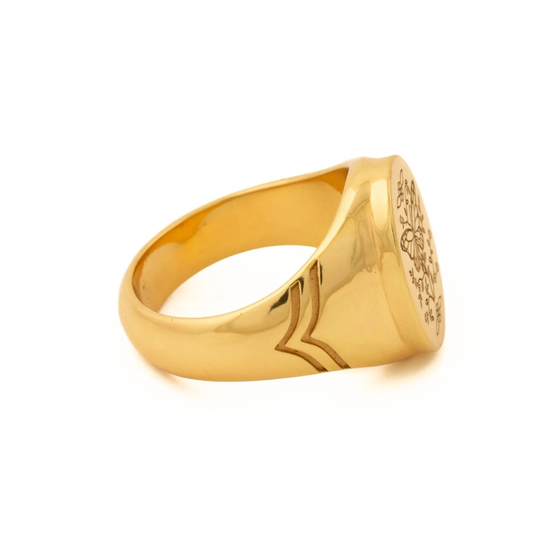 Gold "Monarch" Signet Ring