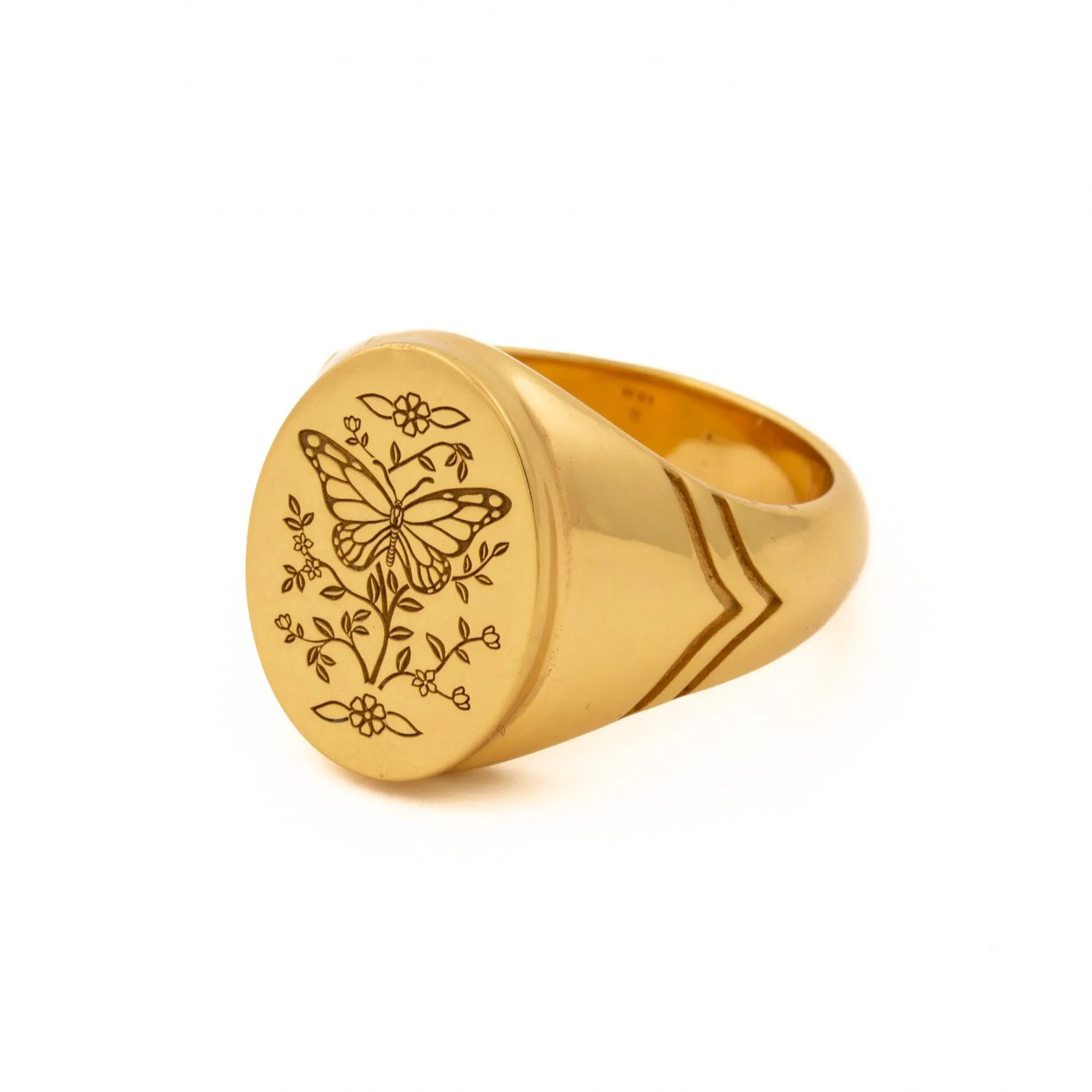 Gold "Monarch" Signet Ring