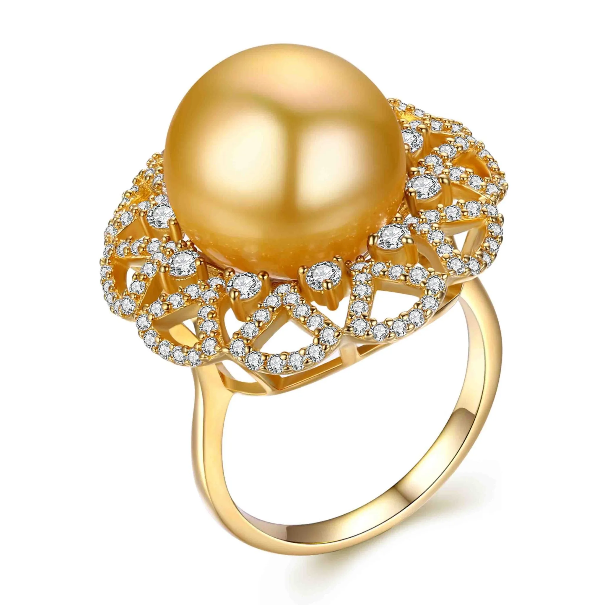 Golden Mandala Edison Pearl Ring