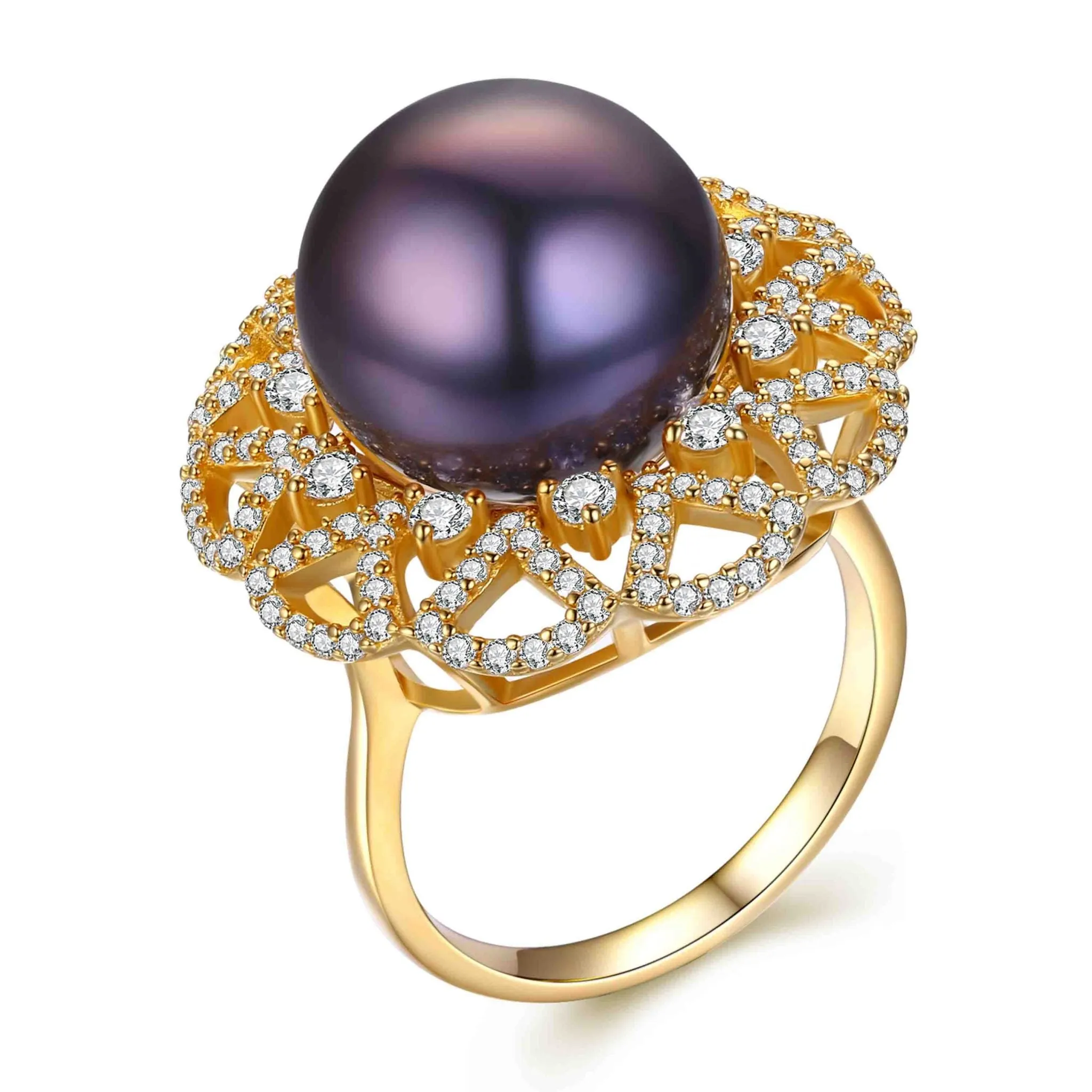 Golden Mandala Edison Pearl Ring