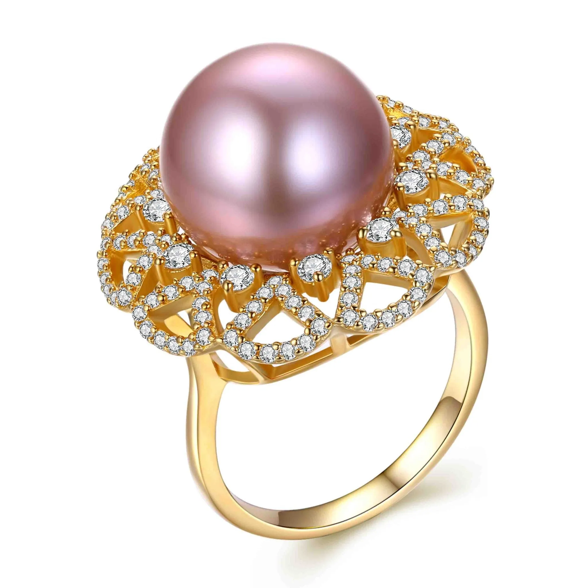 Golden Mandala Edison Pearl Ring