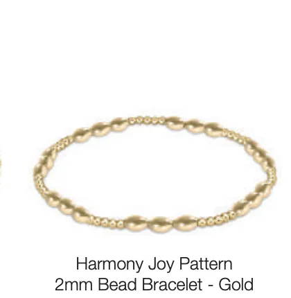 Harmony Joy Pattern 2mm Bead  Bracelet - Gold by enewton