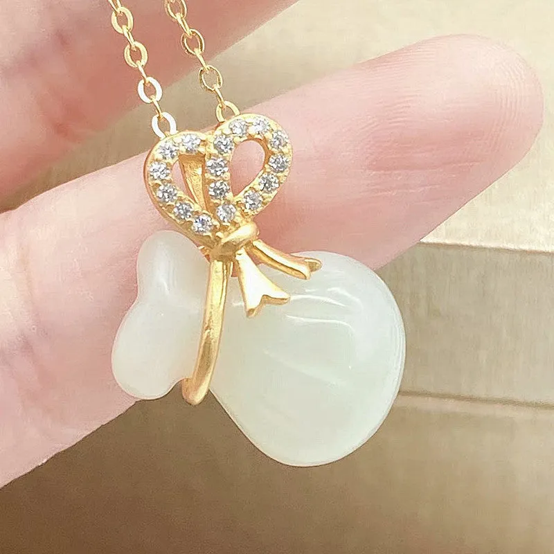 Hetian Jade Lucky Bag Necklace