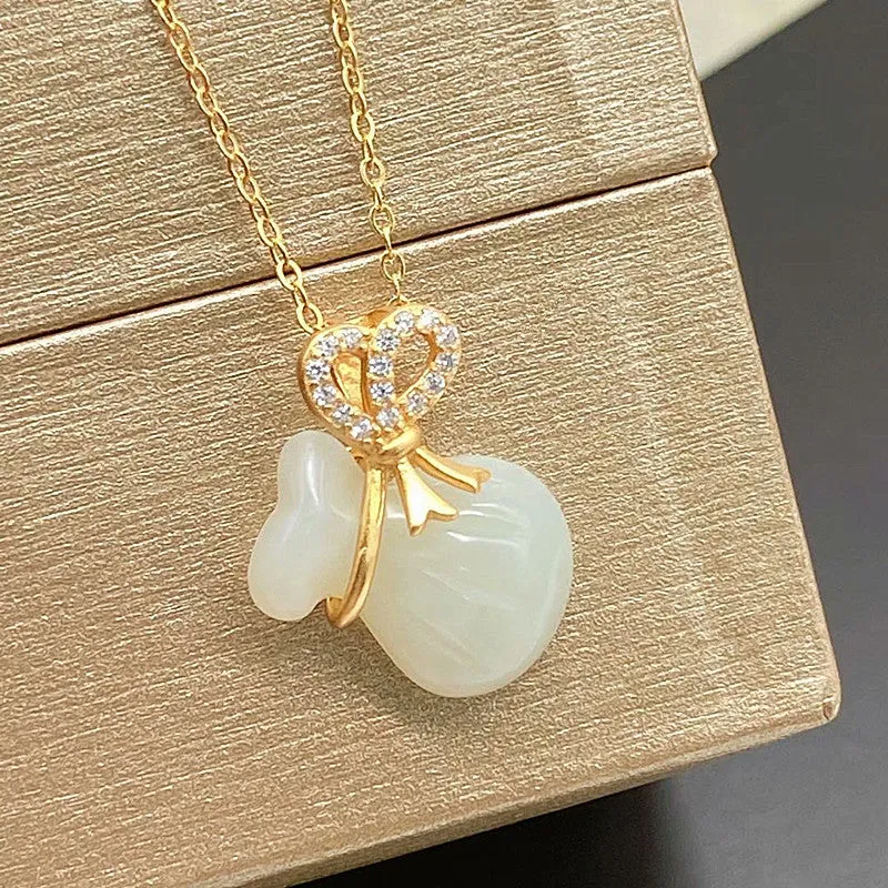 Hetian Jade Lucky Bag Necklace