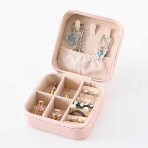 Kuber Industries Pack of 3 Mini Jewelry Box | Travel Jewellery Organizer Storage Box | Portable Case for Rings Earrings| Portable Jewelry Organizer | Proposal Gifts for Women Girl |YXX-024 | Pink