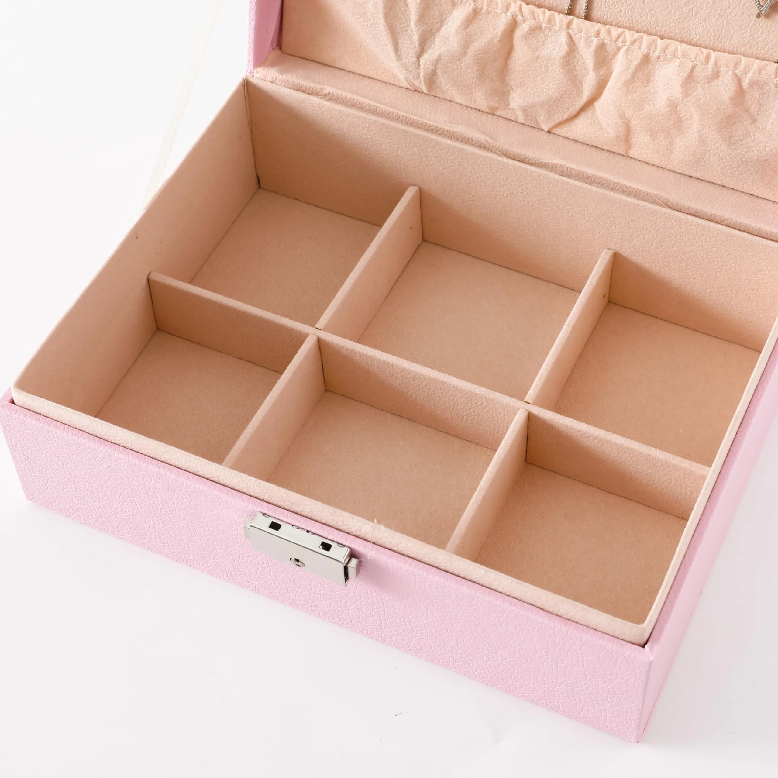 Kuber Industries Pack of 6 Mini Jewelry Box | Travel Jewellery Organizer Storage Box | Portable Case for Rings Earrings| Portable Jewelry Organizer | Proposal Gifts for Women Girl |YXX-026 | Pink