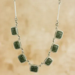 Life Divine Artisan Crafted Guatemalan Jade and Silver Pendant Necklace