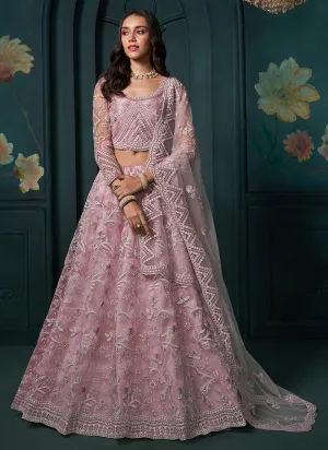 Light Purple Lucknowi Embroidery Festive Lehenga Choli