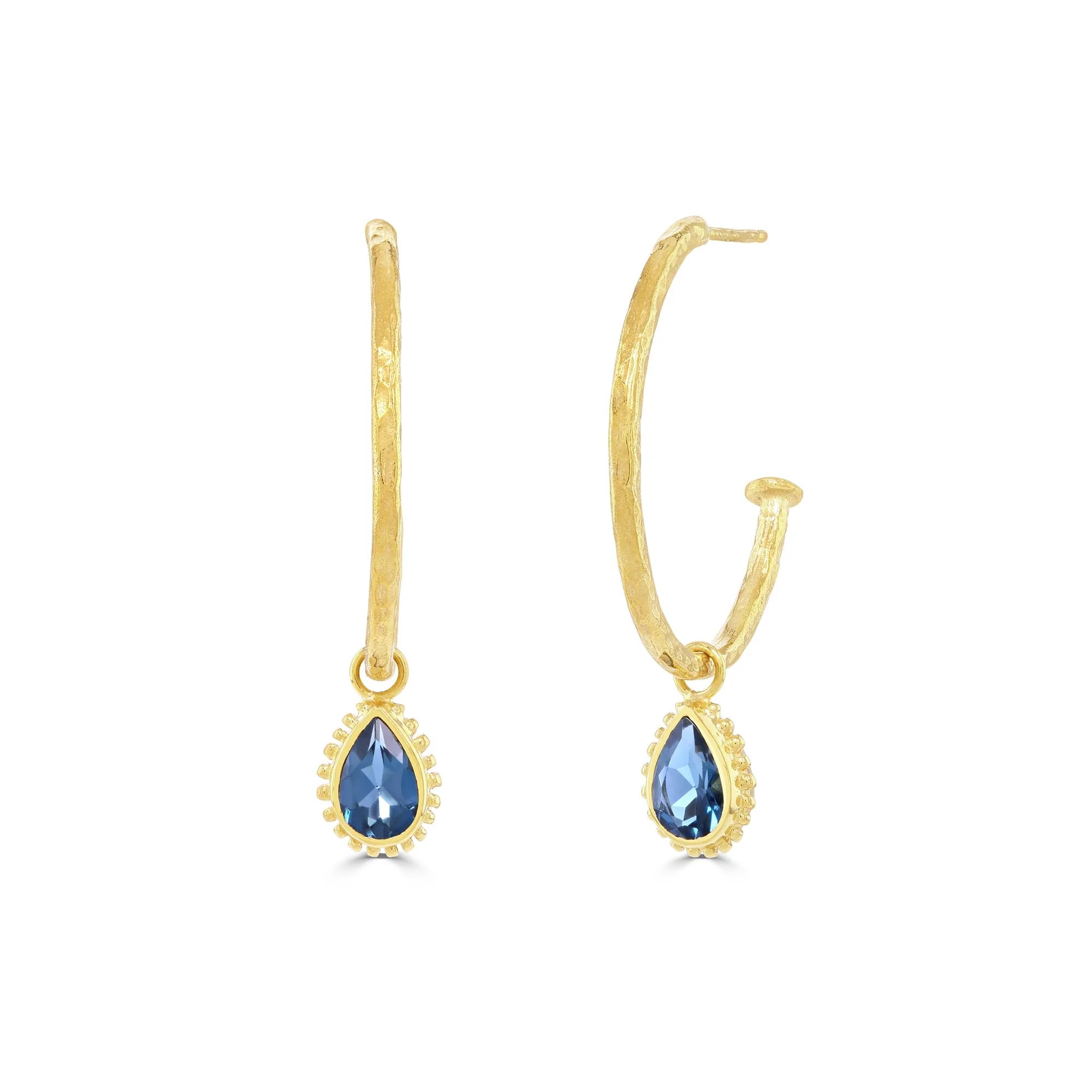 London Blue Topaz Midi Hoop Earrings