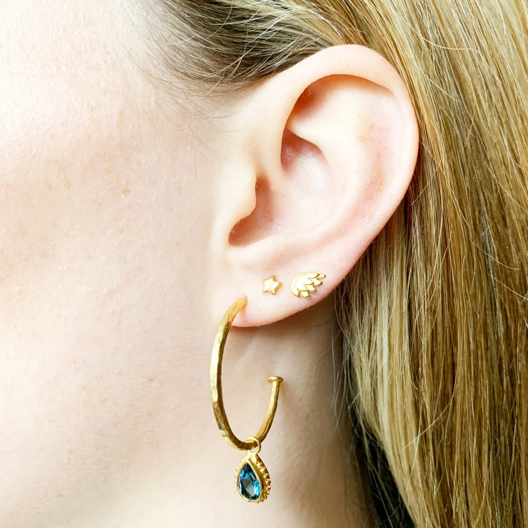 London Blue Topaz Midi Hoop Earrings