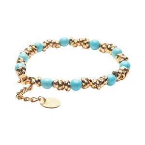 MANU BRACCIALE TURQUOISE STONE RONDELLE