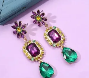 Mardi Gras Jeweled Earrings