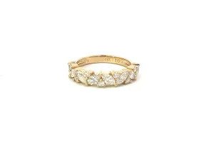 Marquise and Round Diamond Wedding Band Ring