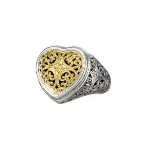 Mediterranean Heart Signet Ring