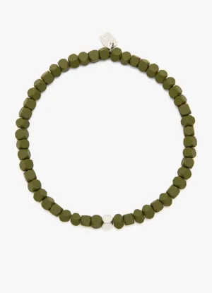 Mens Coated Stretch Bracelet in Olive by Pura Vida