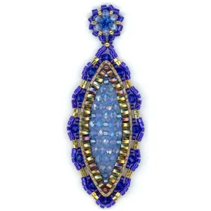 Miguel Ases  Blue Marquis  Shape Earring -Fall 2022