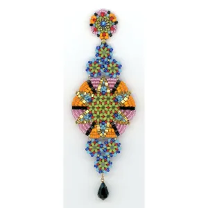 Miguel Ases  Multi Bright Earring with  Crystal Drop