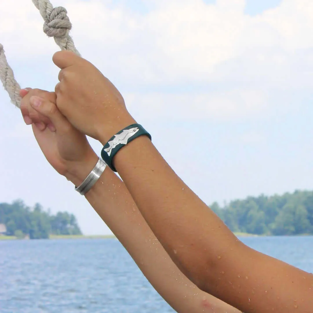 Mountain Trout Leather Cuff Bracelet