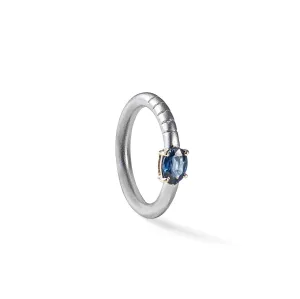 Nabu Blue Sapphire Ring (White Rhodium)