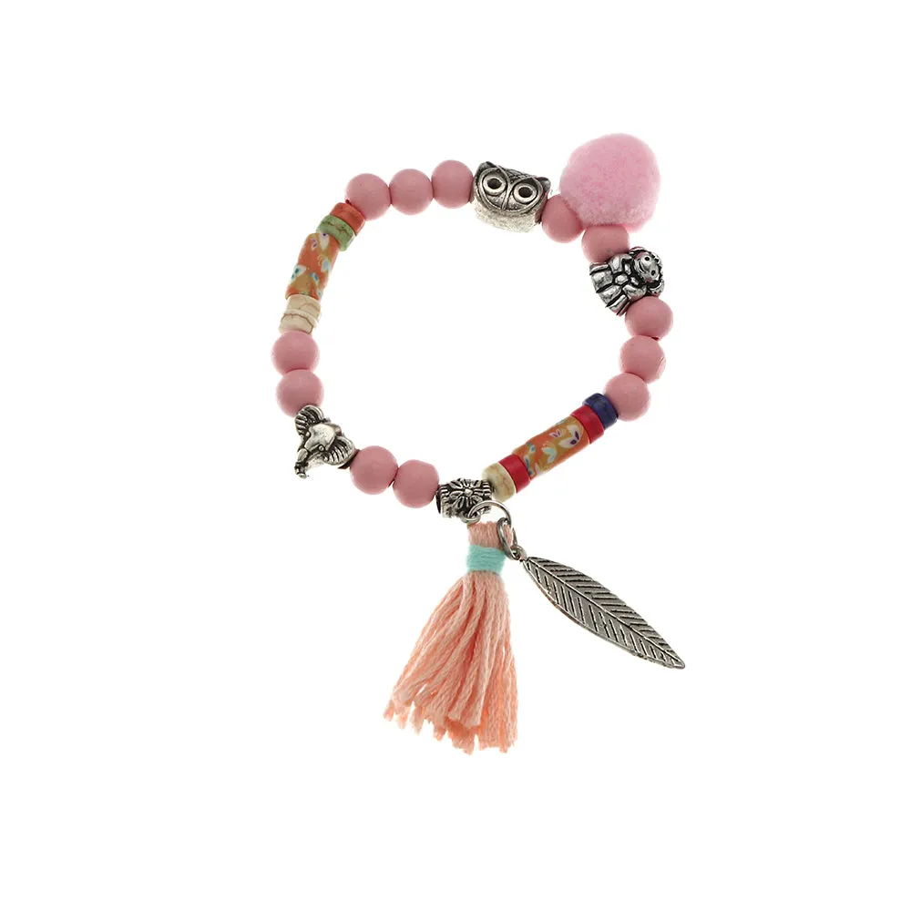 Natural Stone Crystal Charm Bracelet