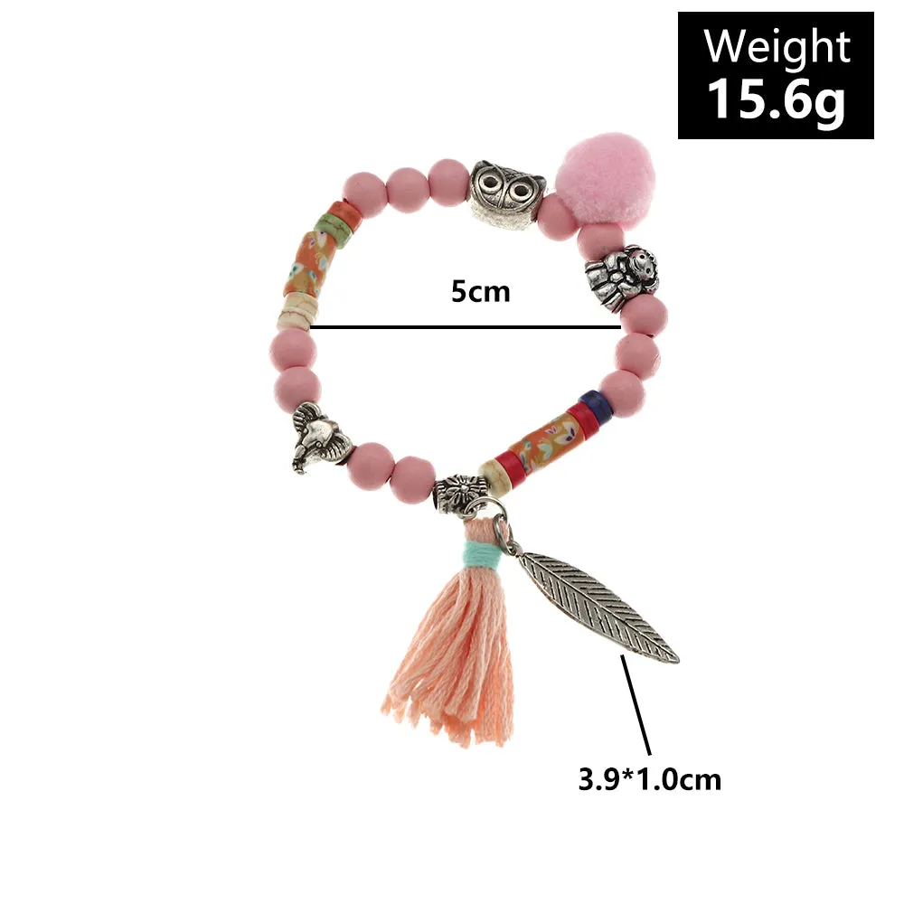 Natural Stone Crystal Charm Bracelet