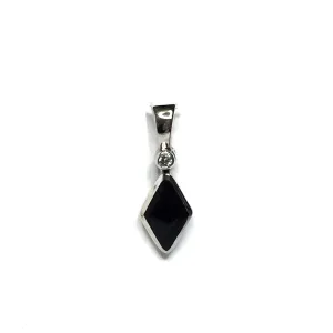 Onyx Diamond Shape Inlay .02Ct Diamond Pendant