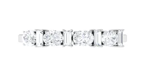 Oval and Baguette Cut Zircon Wedding Half Eternity Ring