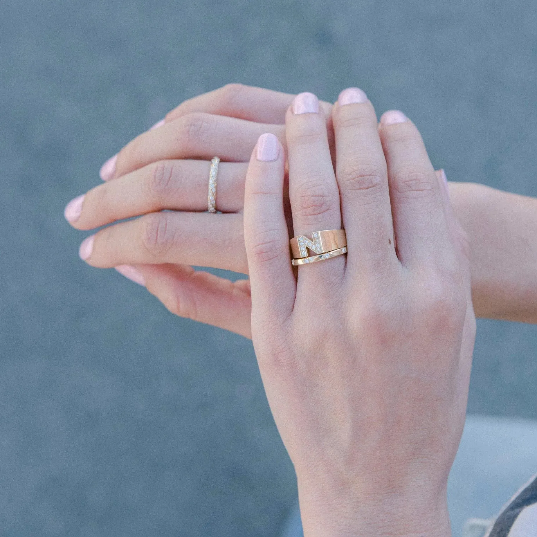 Pave Letter Ring