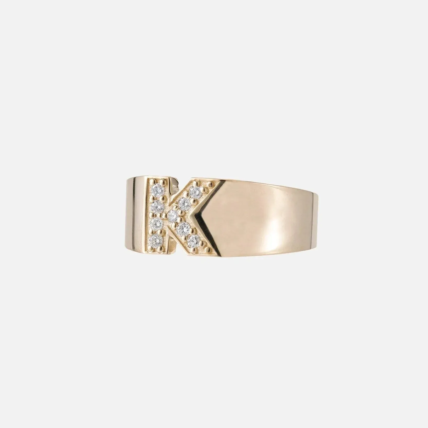 Pave Letter Ring