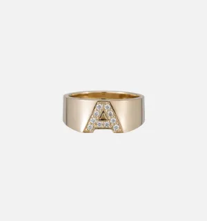 Pave Letter Ring