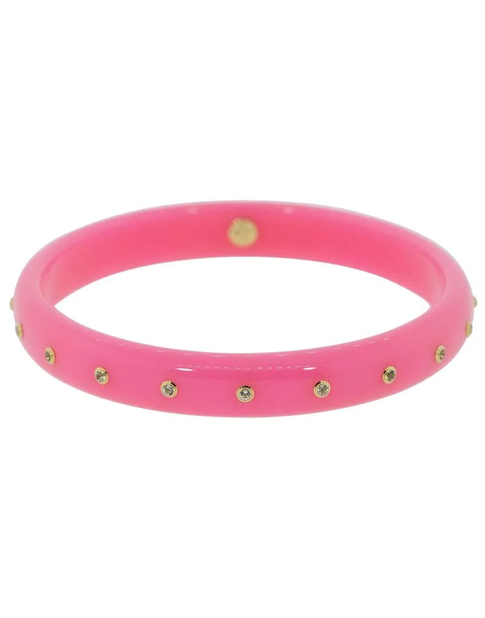 Pink Bakelite and Citrine Bangle