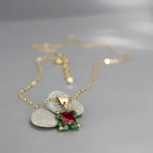 Pink Green Victoria Necklace