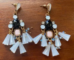 Pretty Fashion Faux Rhinestone Drop Dangly Chandelier Earrings