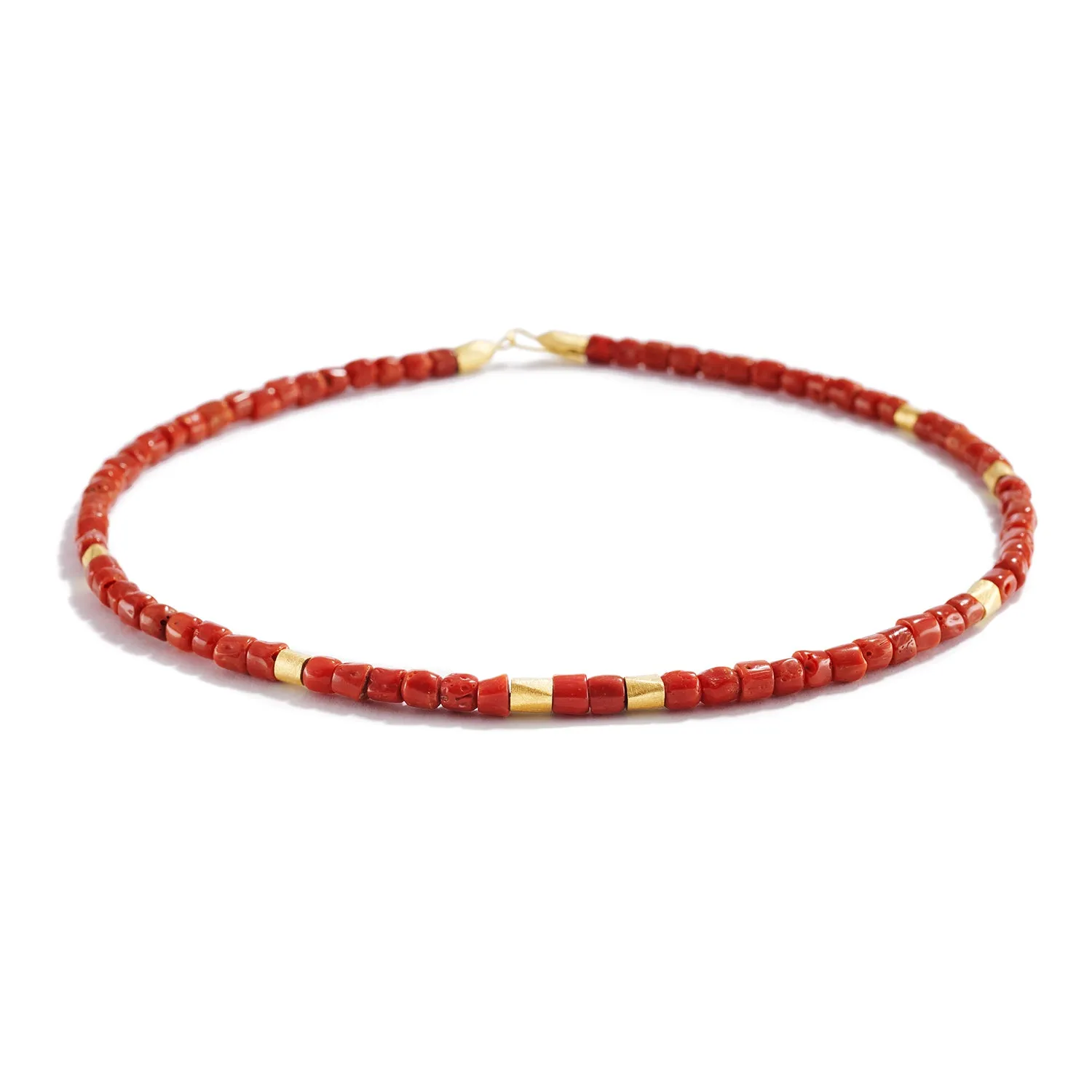 Red Coral Beaded Necklace