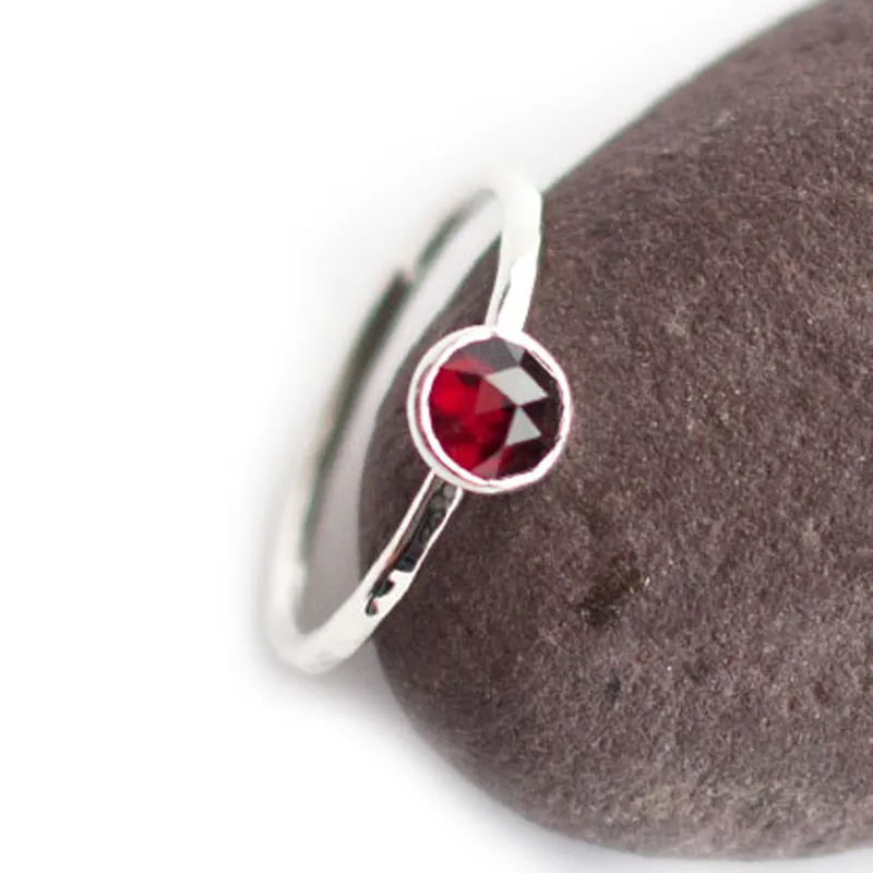 Red Garnet Stacking Ring