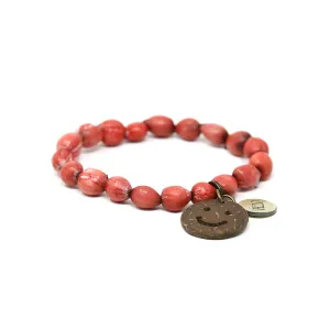 Red Smiley Beaded Bracelet