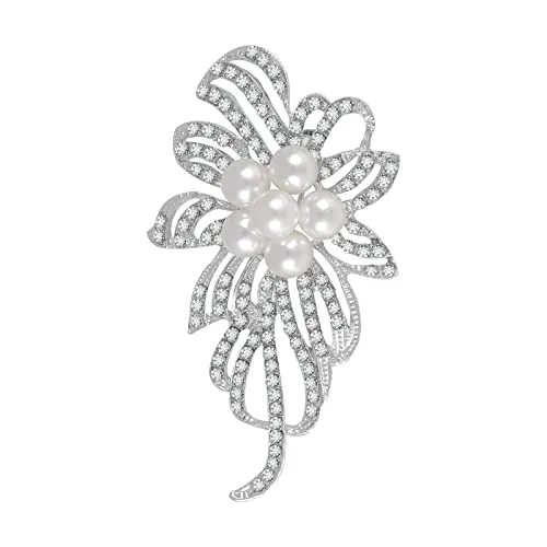 Rhinestone Flower Brooch