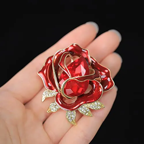 Rhinestone Flower Brooch