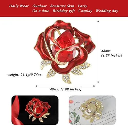 Rhinestone Flower Brooch