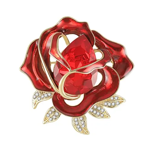 Rhinestone Flower Brooch